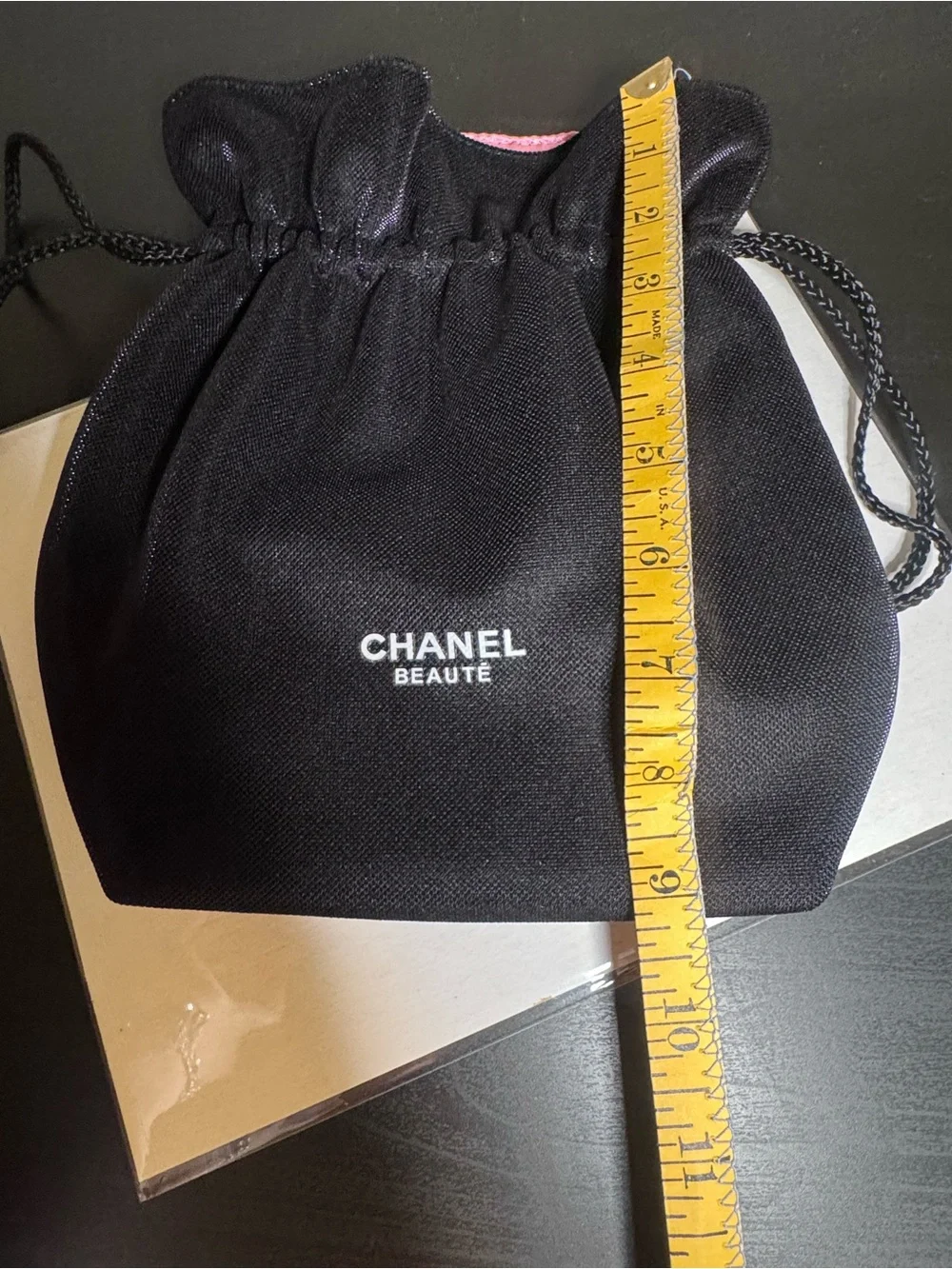 CHANEL Beauté Black Drawstring Cosmetic Pouch